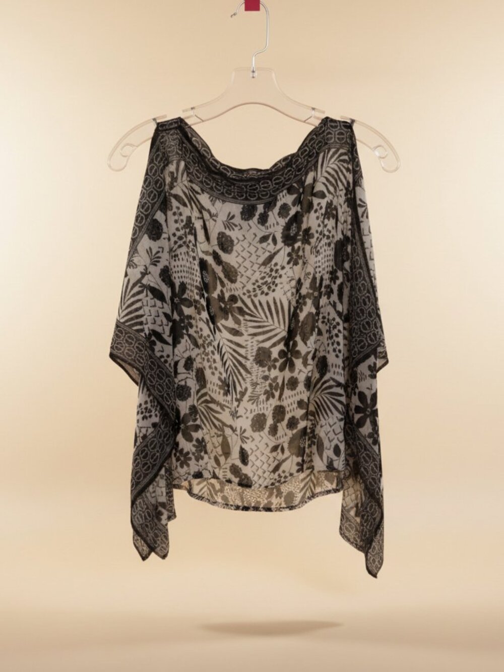 Max Studio Elegant Black & White Flowy Blouse - Large